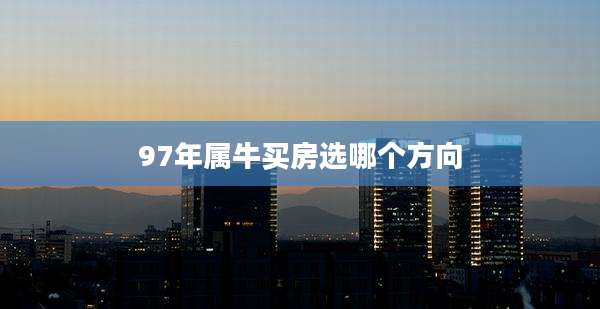97年属牛买房选哪个方向