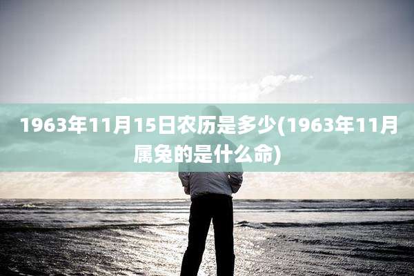 1963年11月15日农历是多少(1963年11月属兔的是什么命)