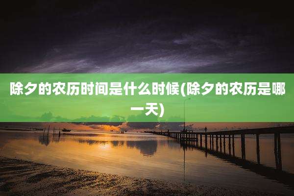 除夕的农历时间是什么时候(除夕的农历是哪一天)