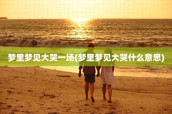 梦里梦见大哭一场(梦里梦见大哭什么意思)