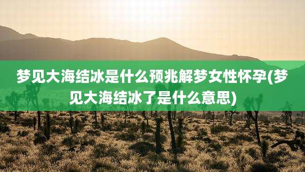 梦见大海结冰是什么预兆解梦女性怀孕(梦见大海结冰了是什么意思)