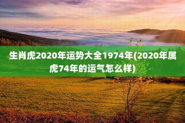 生肖虎2020年运势大全1974年(2020年属虎74年的运气怎么样)