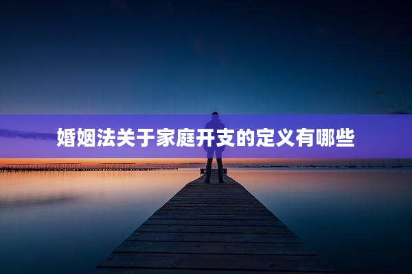 婚姻法关于家庭开支的定义有哪些