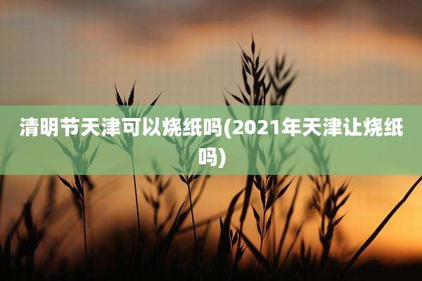 清明节天津可以烧纸吗(2021年天津让烧纸吗)