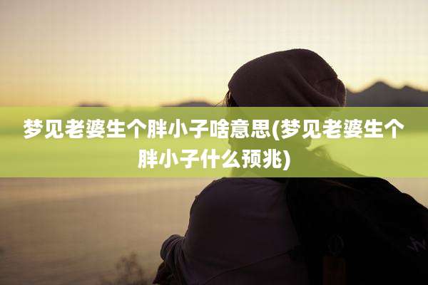 梦见老婆生个胖小子啥意思(梦见老婆生个胖小子什么预兆)