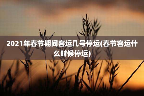 2021年春节期间客运几号停运(春节客运什么时候停运)