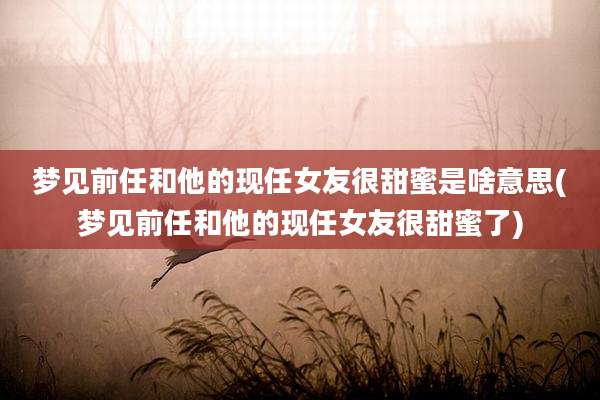 梦见前任和他的现任女友很甜蜜是啥意思(梦见前任和他的现任女友很甜蜜了)