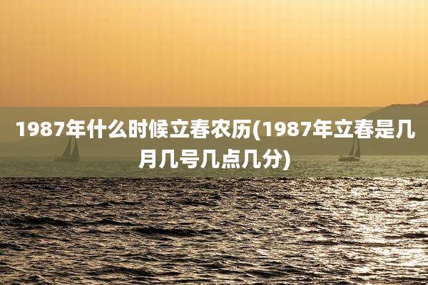 1987年什么时候立春农历(1987年立春是几月几号几点几分)