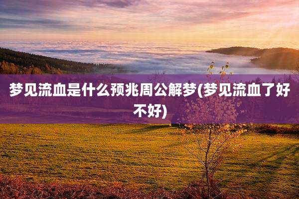 梦见流血是什么预兆周公解梦(梦见流血了好不好)