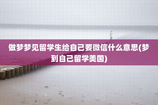 做梦梦见留学生给自己要微信什么意思(梦到自己留学美国)