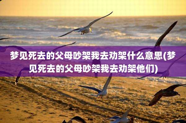 梦见死去的父母吵架我去劝架什么意思(梦见死去的父母吵架我去劝架他们)