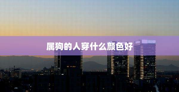 属狗的人穿什么颜色好