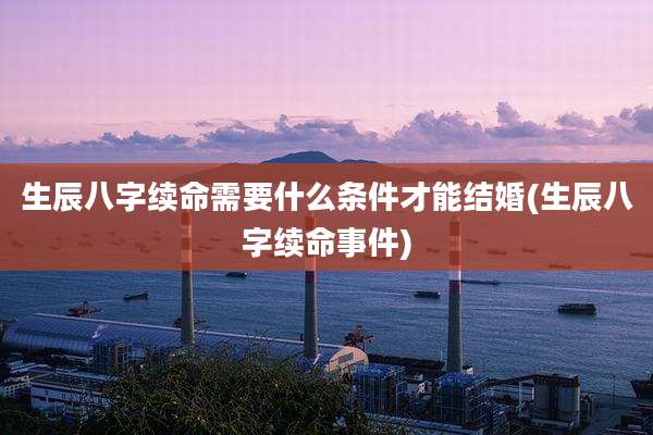 生辰八字续命需要什么条件才能结婚(生辰八字续命事件)