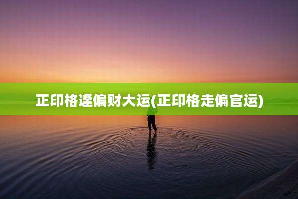 正印格逢偏财大运(正印格走偏官运)