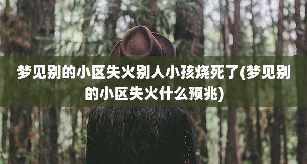 梦见别的小区失火别人小孩烧死了(梦见别的小区失火什么预兆)