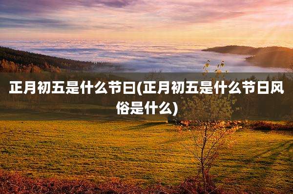 正月初五是什么节曰(正月初五是什么节日风俗是什么)