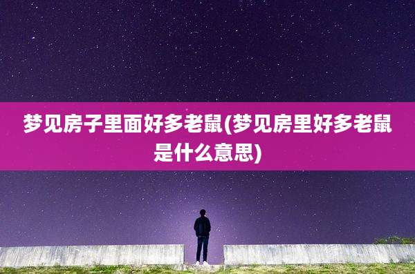 梦见房子里面好多老鼠(梦见房里好多老鼠是什么意思)