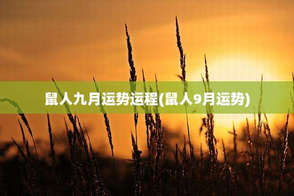 鼠人九月运势运程(鼠人9月运势)