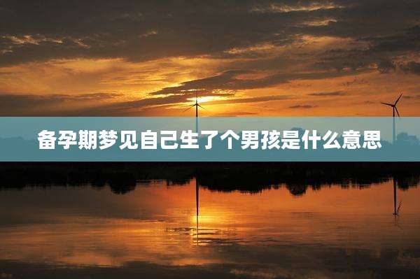 备孕期梦见自己生了个男孩是什么意思