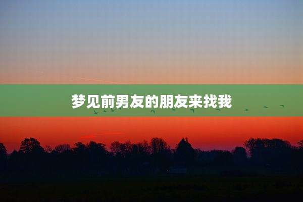 梦见前男友的朋友来找我