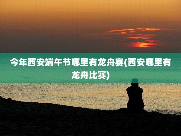 今年西安端午节哪里有龙舟赛(西安哪里有龙舟比赛)