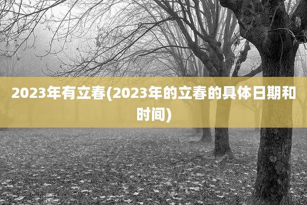 2023年有立春(2023年的立春的具体日期和时间)