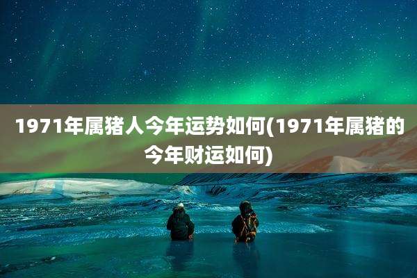 1971年属猪人今年运势如何(1971年属猪的今年财运如何)