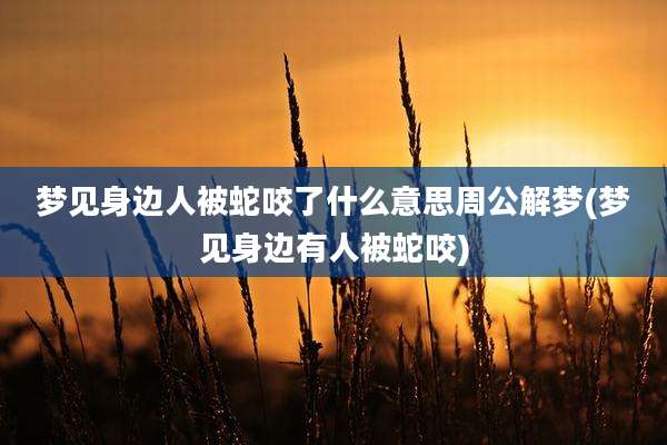 梦见身边人被蛇咬了什么意思周公解梦(梦见身边有人被蛇咬)