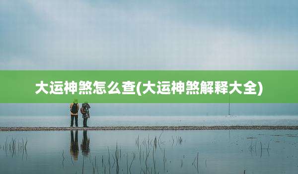 大运神煞怎么查(大运神煞解释大全)