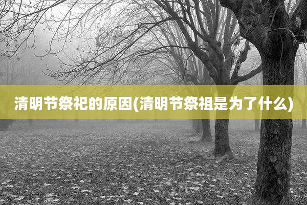 清明节祭祀的原因(清明节祭祖是为了什么)