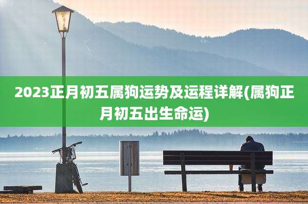 2023正月初五属狗运势及运程详解(属狗正月初五出生命运)
