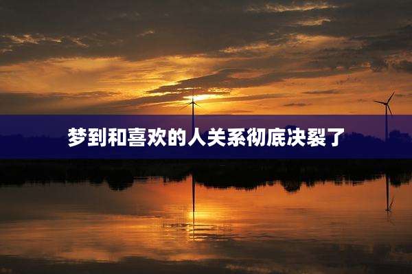 梦到和喜欢的人关系彻底决裂了