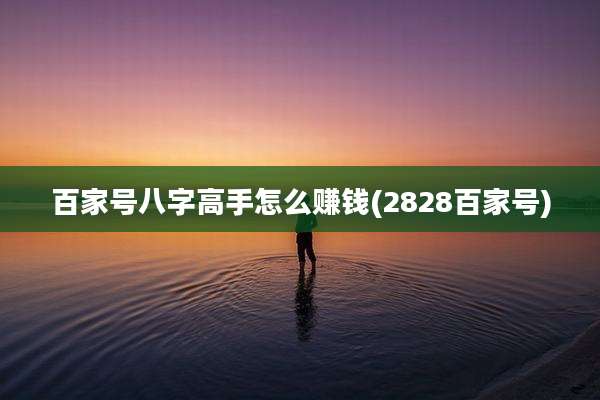 百家号八字高手怎么赚钱(2828百家号)