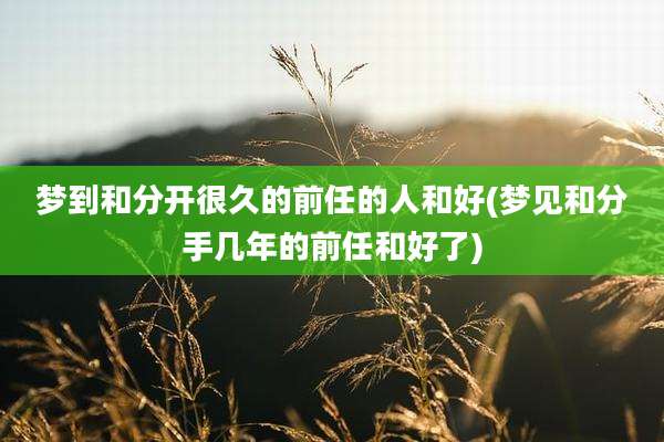 梦到和分开很久的前任的人和好(梦见和分手几年的前任和好了)