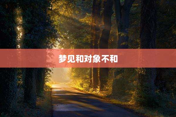 梦见和对象不和