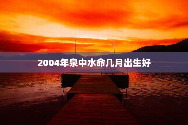 2004年泉中水命几月出生好