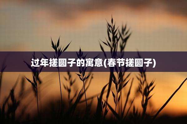 过年搓圆子的寓意(春节搓圆子)