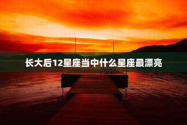 长大后12星座当中什么星座最漂亮