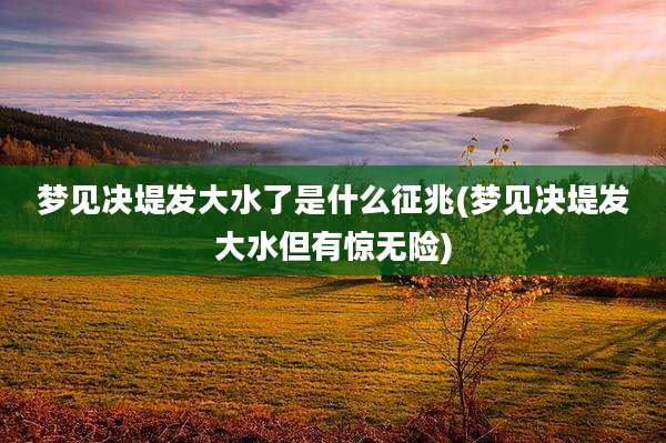 梦见决堤发大水了是什么征兆(梦见决堤发大水但有惊无险)