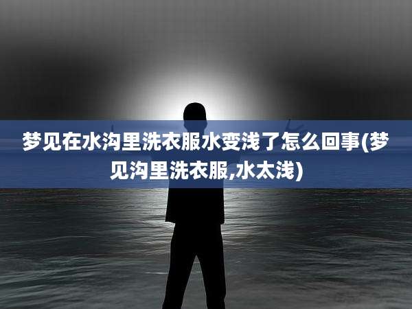 梦见在水沟里洗衣服水变浅了怎么回事(梦见沟里洗衣服,水太浅)