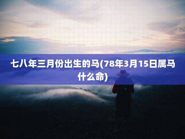 七八年三月份出生的马(78年3月15日属马什么命)