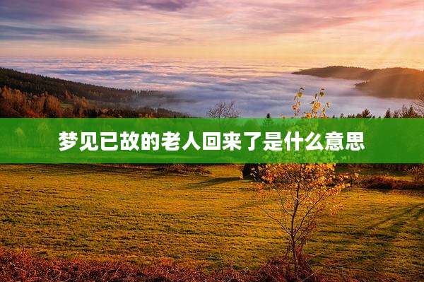 梦见已故的老人回来了是什么意思