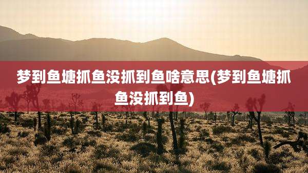 梦到鱼塘抓鱼没抓到鱼啥意思(梦到鱼塘抓鱼没抓到鱼)