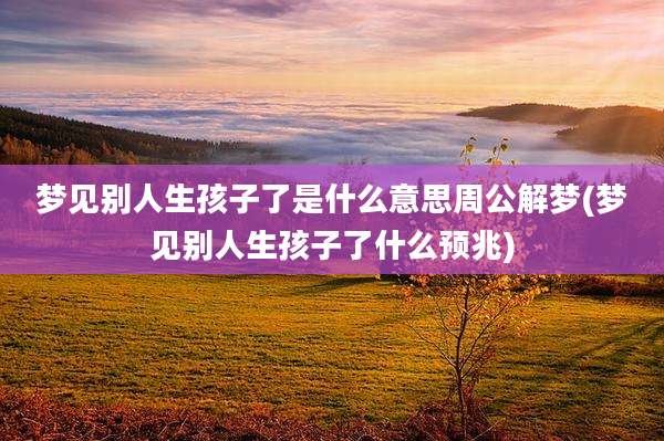 梦见别人生孩子了是什么意思周公解梦(梦见别人生孩子了什么预兆)