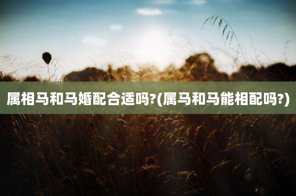 属相马和马婚配合适吗?(属马和马能相配吗?)