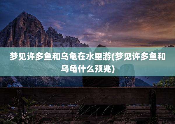 梦见许多鱼和乌龟在水里游(梦见许多鱼和乌龟什么预兆)