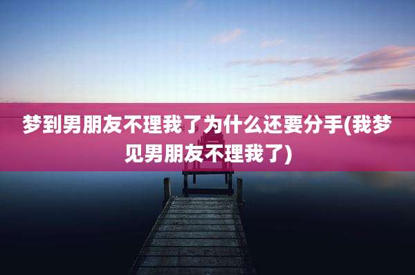 梦到男朋友不理我了为什么还要分手(我梦见男朋友不理我了)