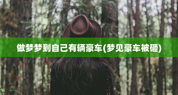 做梦梦到自己有辆豪车(梦见豪车被砸)