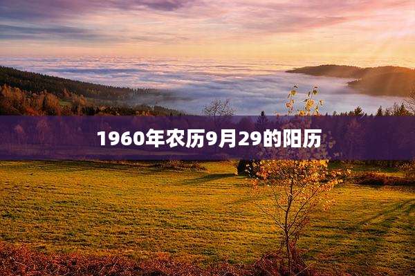 1960年农历9月29的阳历