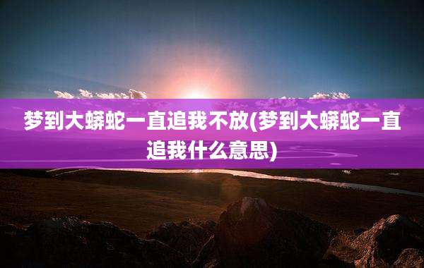 梦到大蟒蛇一直追我不放(梦到大蟒蛇一直追我什么意思)